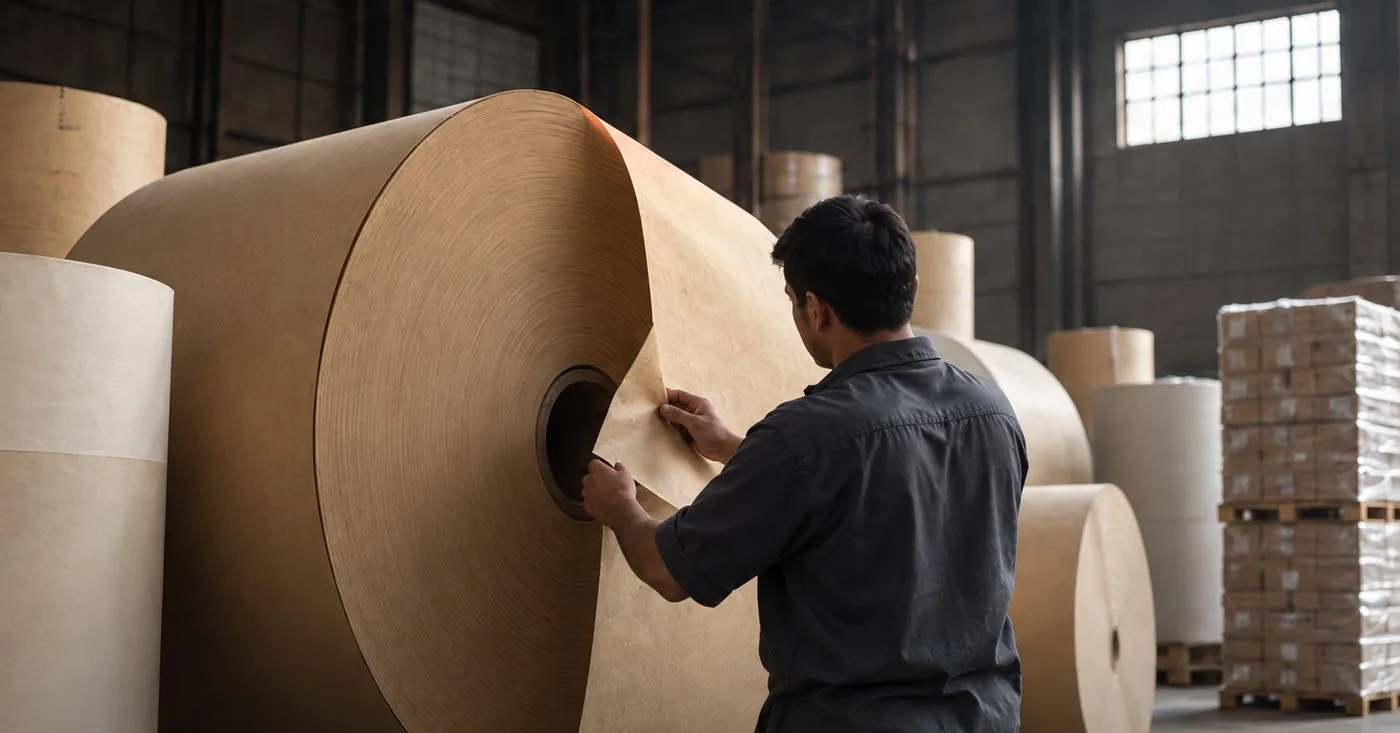 Reels of speciality paper in the KEIKO PAPERS warehouse